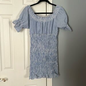 Women’s blue and white striped preppy summer dress